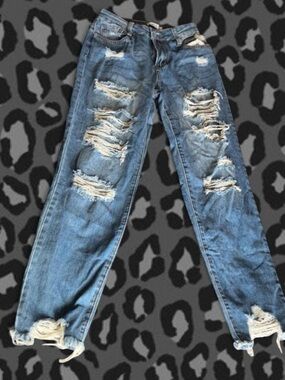 Rue21 Women's High-Rise Distressed Light Blue Jeans